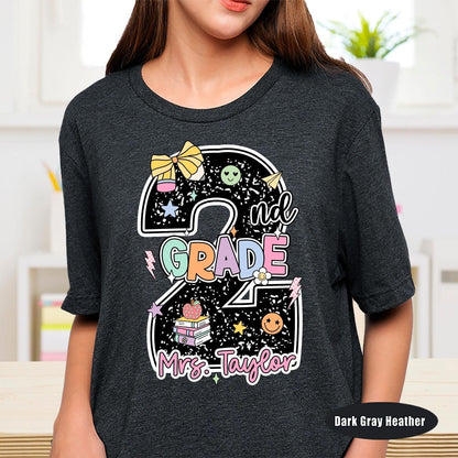 Custom Second Grade Teacher Shirt, 2nd Grade Teacher Shirt, Custom Teacher Name Shirt, Back To School Shirt, Teacher Appreciation Gift