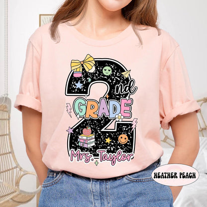 Custom Second Grade Teacher Shirt, 2nd Grade Teacher Shirt, Custom Teacher Name Shirt, Back To School Shirt, Teacher Appreciation Gift