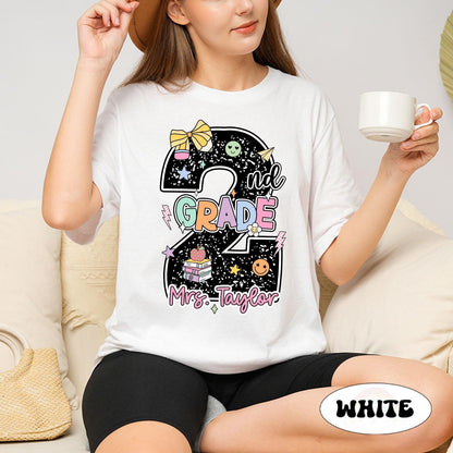 Custom Second Grade Teacher Shirt, 2nd Grade Teacher Shirt, Custom Teacher Name Shirt, Back To School Shirt, Teacher Appreciation Gift