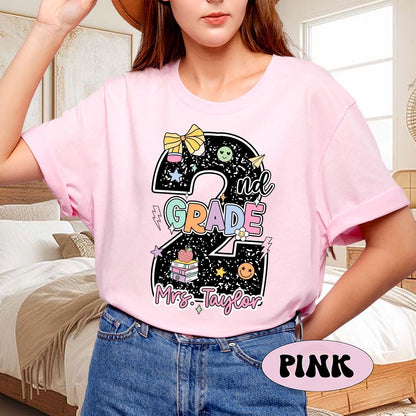 Custom Second Grade Teacher Shirt, 2nd Grade Teacher Shirt, Custom Teacher Name Shirt, Back To School Shirt, Teacher Appreciation Gift