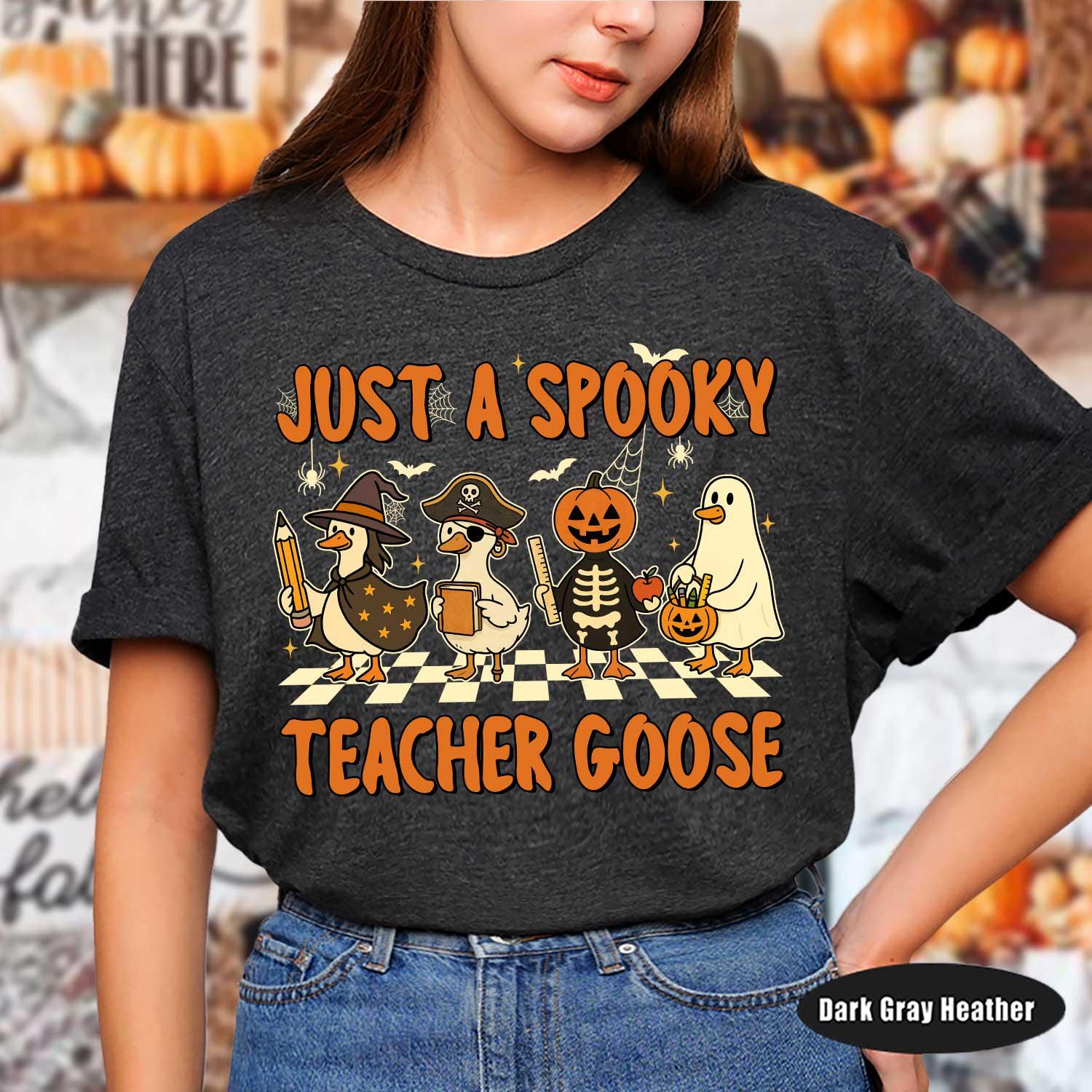 Teacher Halloween Shirt, Spooky Teacher Goose, Trick Or Teach, Spooky Teacher Shirt, Teacher Pumpkin Ghost Shirt, Teacher Halloween Gift