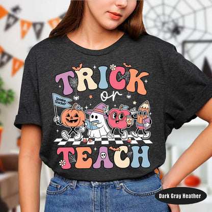 Teacher Halloween Shirt, Trick Or Teach, Spooky Teacher Shirt, Teacher Pumpkin Ghost Sweatshirt, Teacher Halloween Gift, Teacher Ghost Shirt