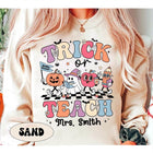 Custom Teacher Halloween Shirt, Trick Or Teach Shirt, Spooky Teacher Shirt, Teacher Pumpkin Shirt, Teacher Halloween Gift, Teacher Ghost Tee