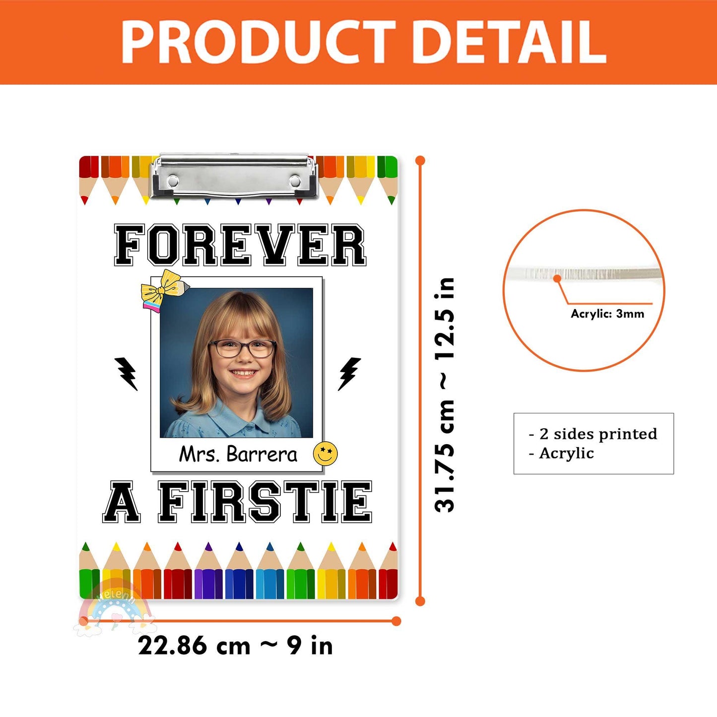 Custom Teacher Clipboard With Name Forever A Firstie, Personalized Teacher Gift, Back To School, Christmas Gift, Teacher Appreciation Gifts