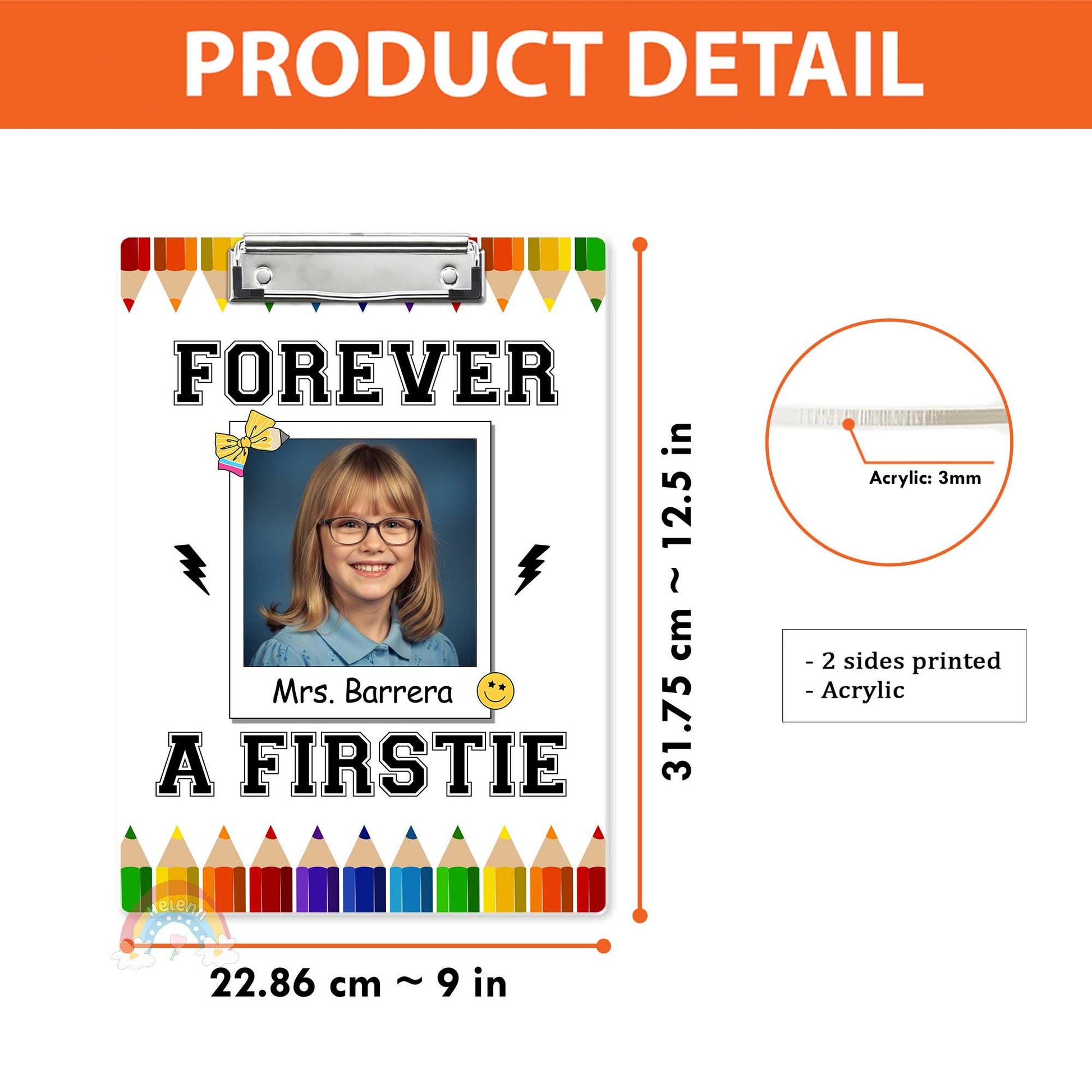 Custom Teacher Clipboard With Name Forever A Firstie, Personalized Teacher Gift, Back To School, Christmas Gift, Teacher Appreciation Gifts