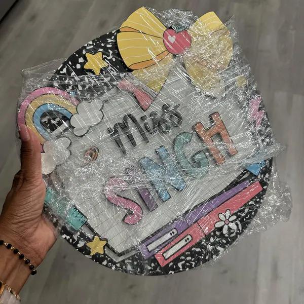 Teacher Appreciation Gift, Custom Teacher Door Hanger Composition Book 3D Wooden Sign, Teacher Name Class Welcome Sign, Back To School Gift