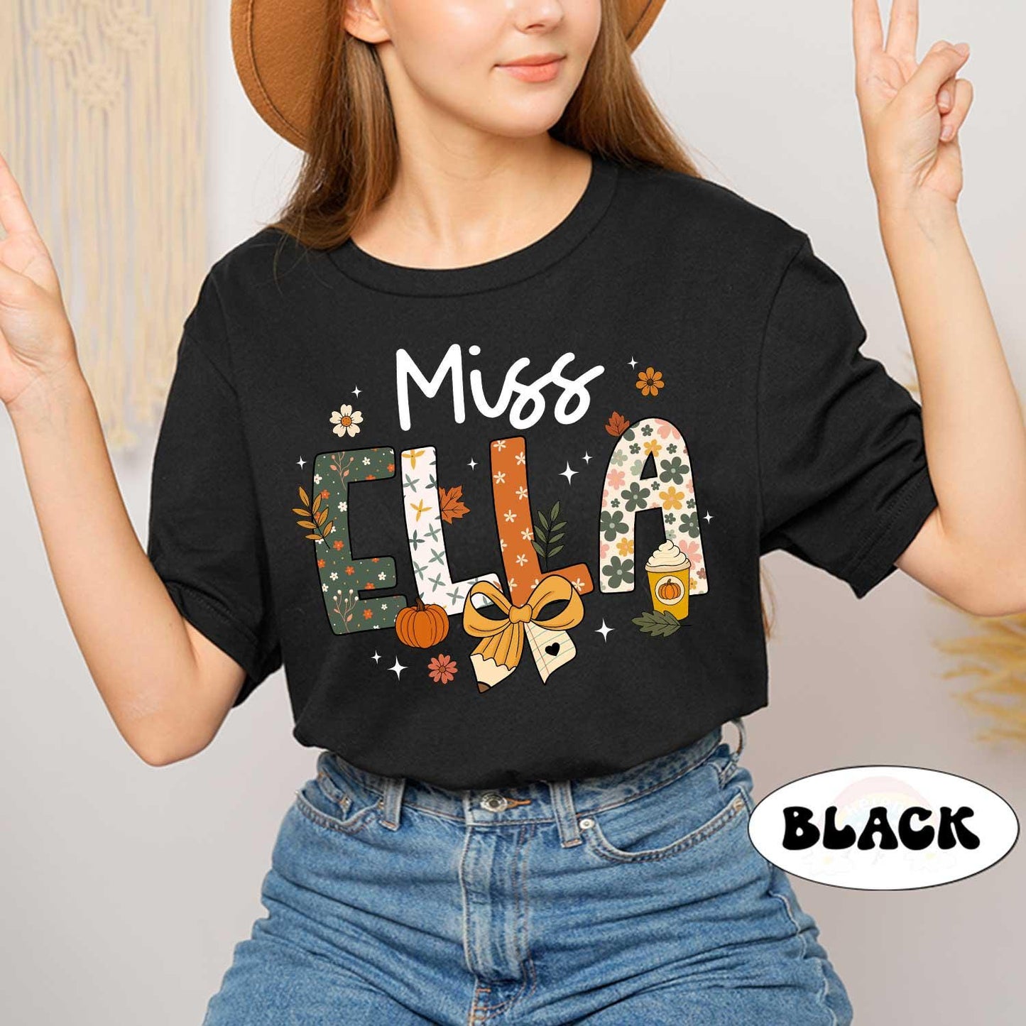 Personalized Teacher Fall Shirt, Teacher Pumpkin Fall Shirt, Fall Teacher Shirt, Teacher Thanksgiving Sweatshirt, Teacher Appreciation Gift