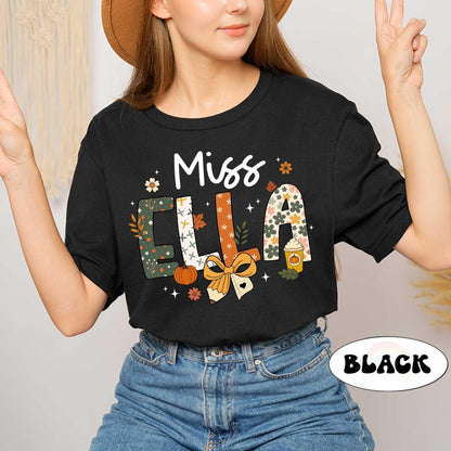 Personalized Teacher Fall Shirt, Teacher Pumpkin Fall Shirt, Fall Teacher Shirt, Teacher Thanksgiving Sweatshirt, Teacher Appreciation Gift