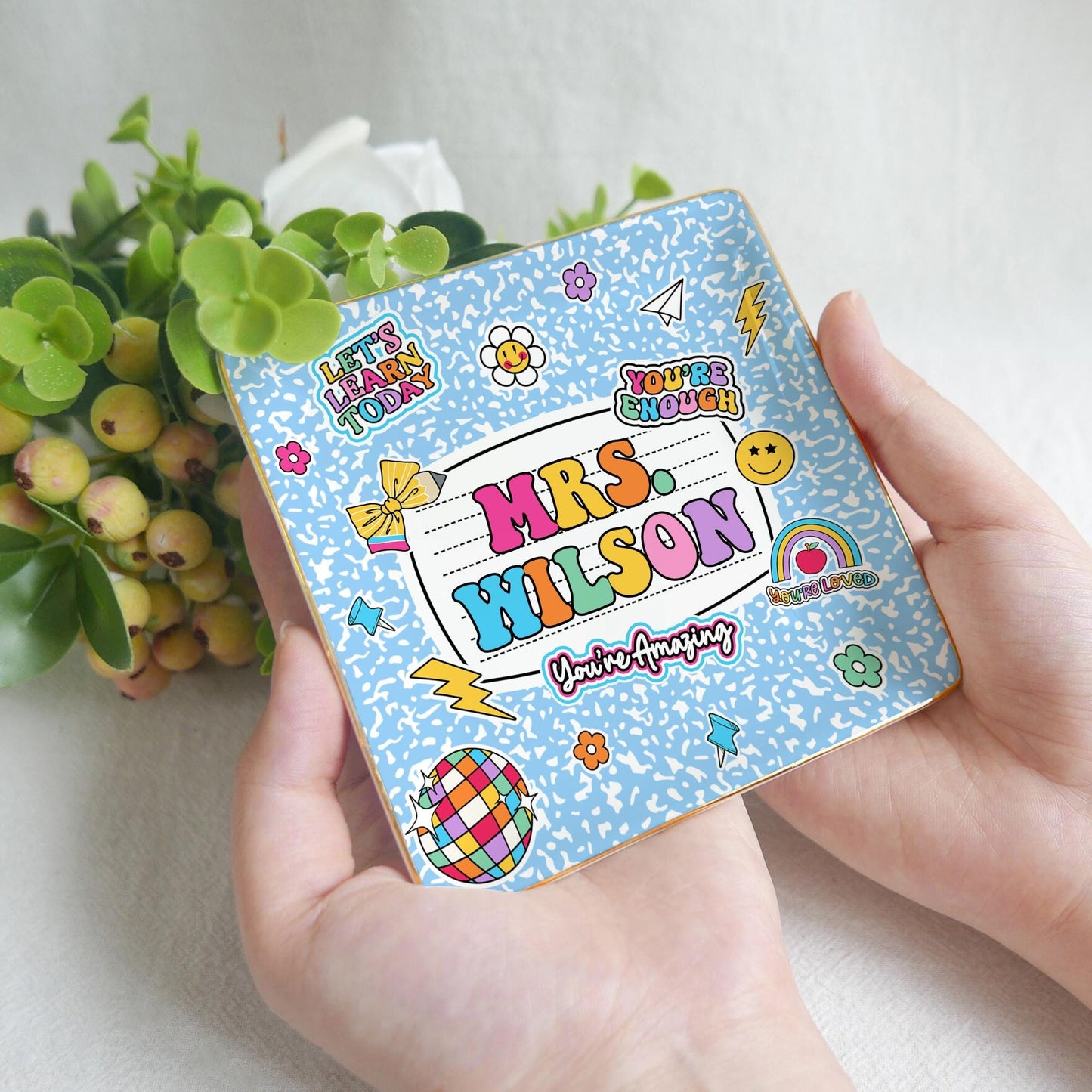 Teacher Appreciation Gift, Custom Jewelry Dish Teacher Gift, Gifts for Teachers, End of Year Gift, Thank You Teacher Gifts, Christmas Gifts