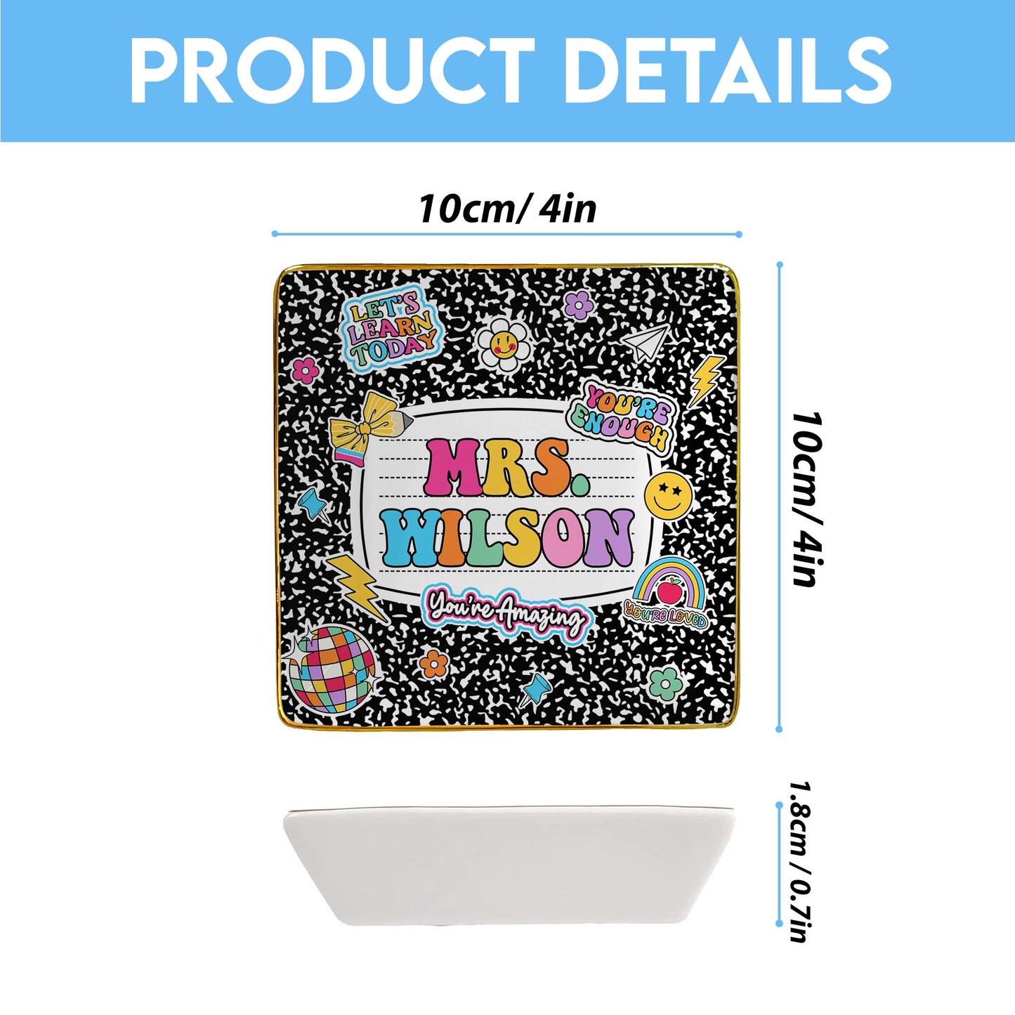 Teacher Appreciation Gift, Custom Jewelry Dish Teacher Gift, Gifts for Teachers, End of Year Gift, Thank You Teacher Gifts, Christmas Gifts