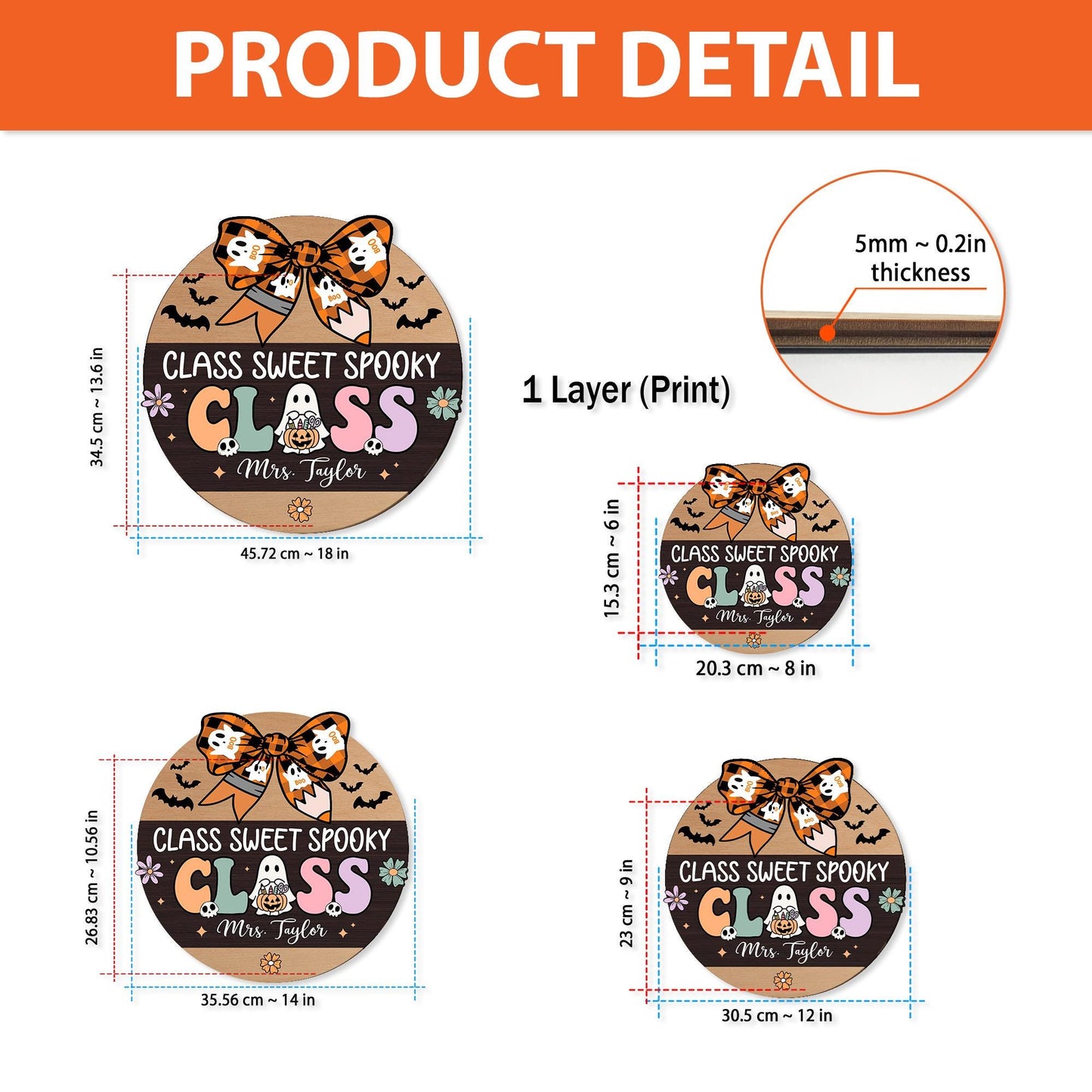 Custom Teacher Door Hanger Halloween Teacher Wooden Door Sign Classroom, Teacher Gift, Spooky Teacher Trick Or Teach, Teacher Halloween Gift