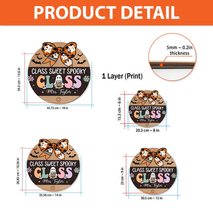 Custom Teacher Door Hanger Halloween Teacher Wooden Door Sign Classroom, Teacher Gift, Spooky Teacher Trick Or Teach, Teacher Halloween Gift