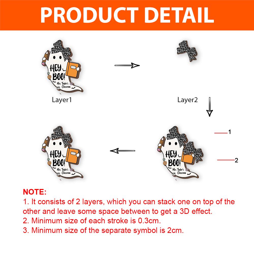 Ghost Teacher Door Hanger Halloween Decoration, Ghost Teacher Spooktacular, Custom Wooden Classroom Door Sign, Teacher Halloween Gifts