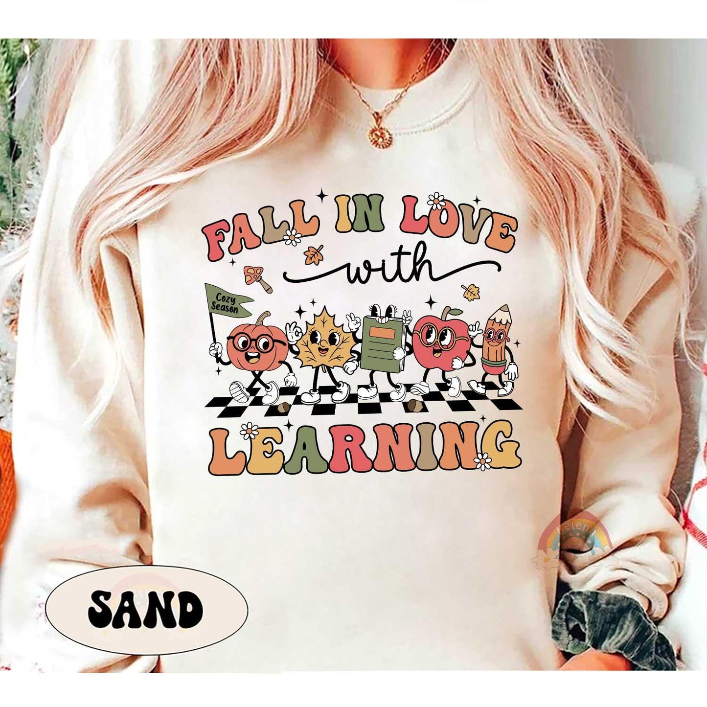 Teacher Shirt, Fall In Love With Learning, Teacher Pumpkin Fall Shirt, Halloween Spooky Shirt, Teacher Thanksgiving Sweatshirt, Teacher Gift