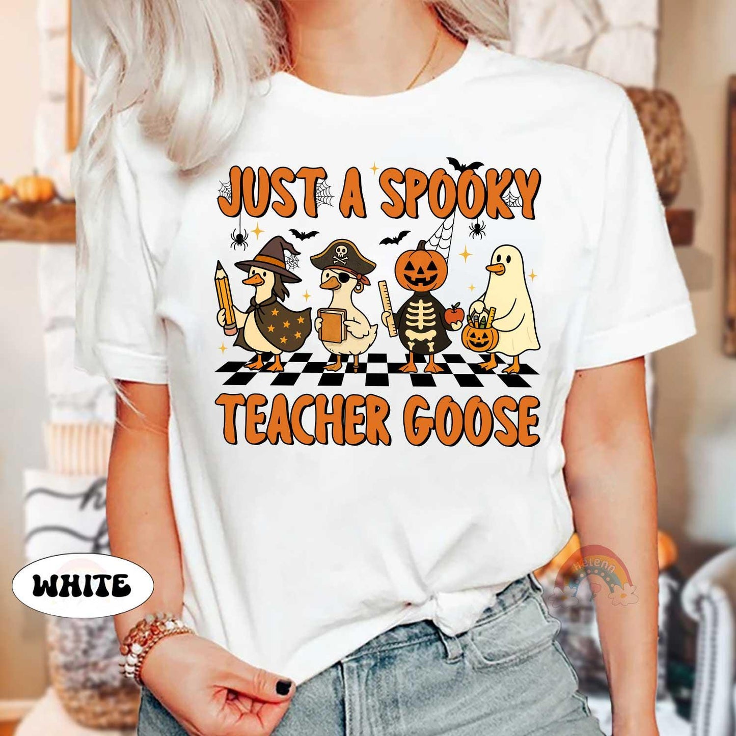 Teacher Halloween Shirt, Spooky Teacher Goose, Trick Or Teach, Spooky Teacher Shirt, Teacher Pumpkin Ghost Shirt, Teacher Halloween Gift