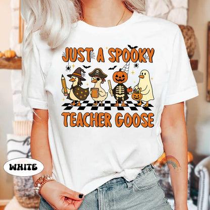 Teacher Halloween Shirt, Spooky Teacher Goose, Trick Or Teach, Spooky Teacher Shirt, Teacher Pumpkin Ghost Shirt, Teacher Halloween Gift