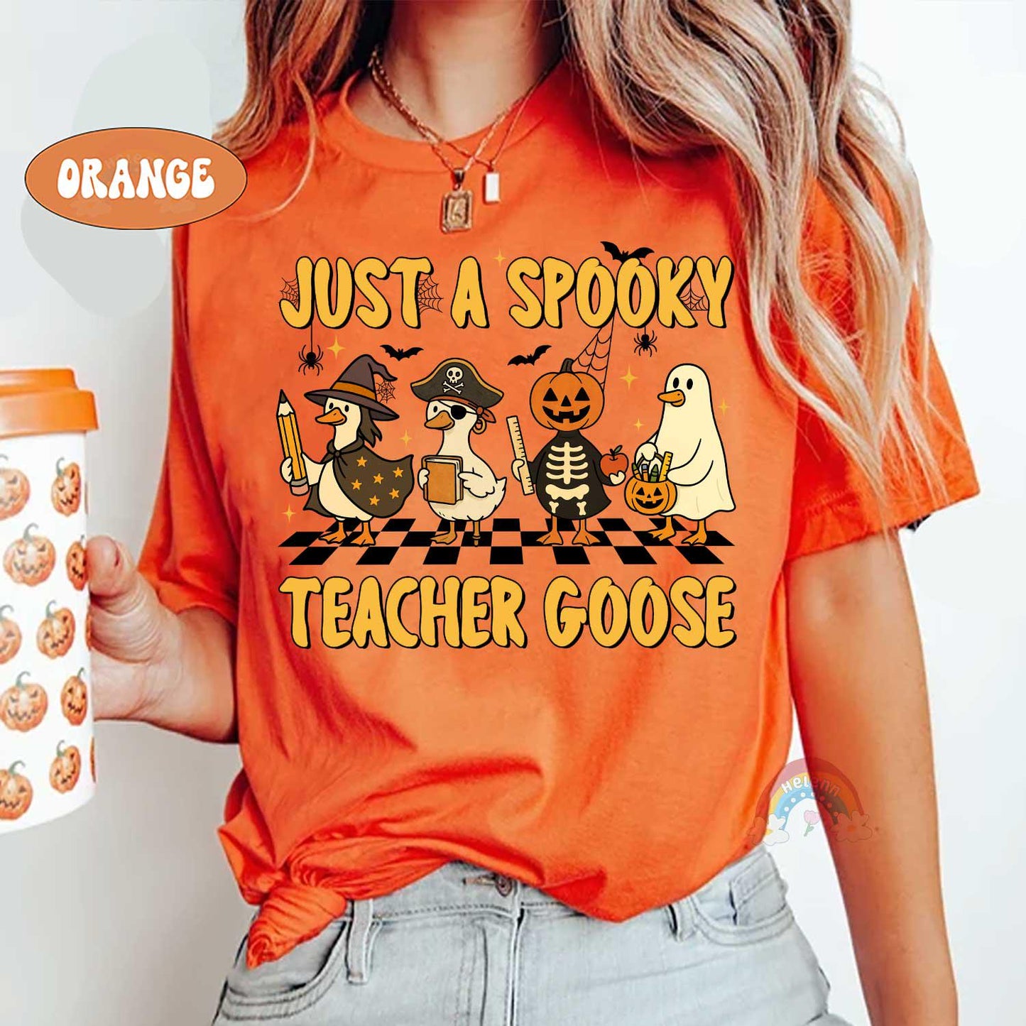 Teacher Halloween Shirt, Spooky Teacher Goose, Trick Or Teach, Spooky Teacher Shirt, Teacher Pumpkin Ghost Shirt, Teacher Halloween Gift