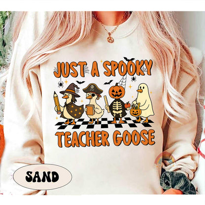 Teacher Halloween Shirt, Spooky Teacher Goose, Trick Or Teach, Spooky Teacher Shirt, Teacher Pumpkin Ghost Shirt, Teacher Halloween Gift
