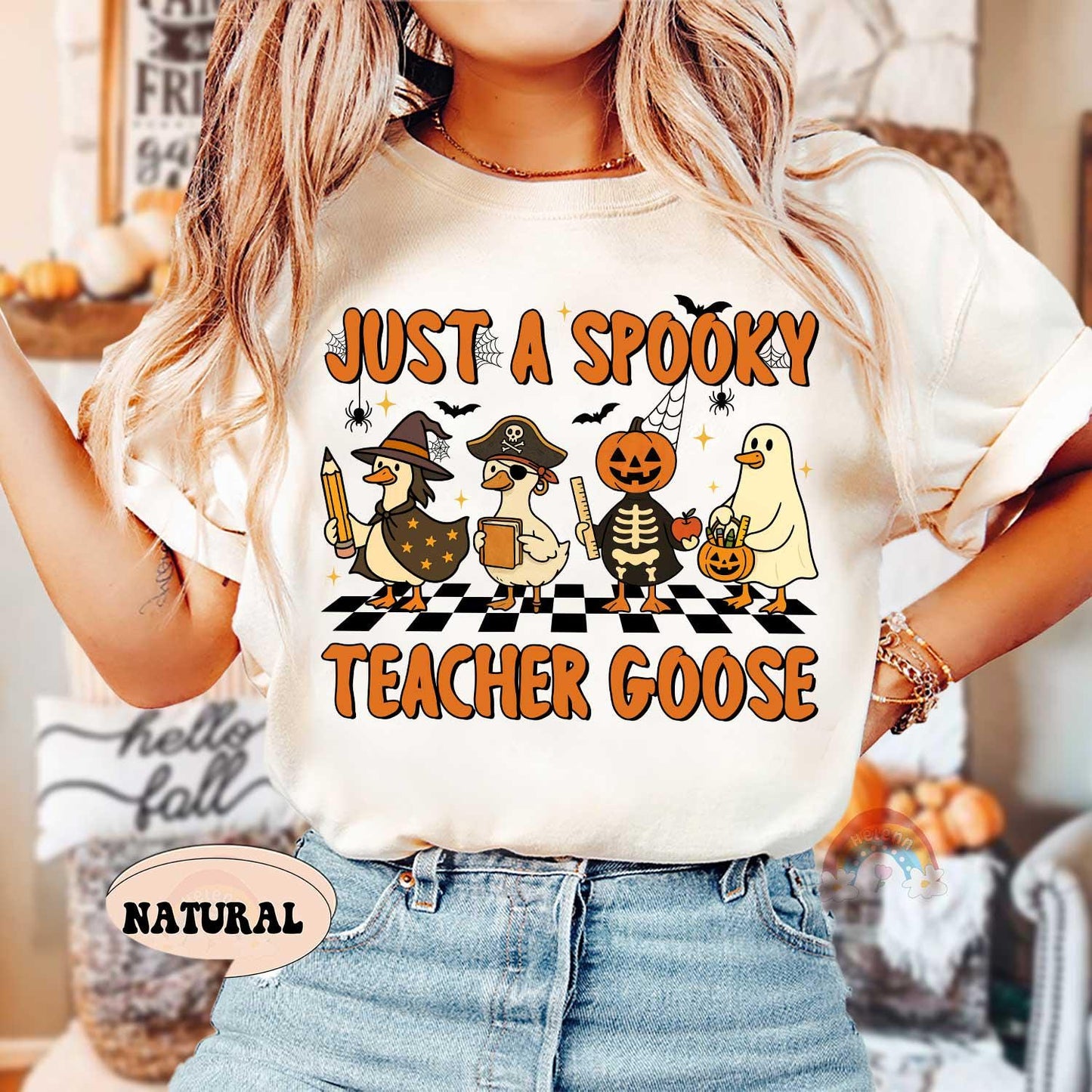 Teacher Halloween Shirt, Spooky Teacher Goose, Trick Or Teach, Spooky Teacher Shirt, Teacher Pumpkin Ghost Shirt, Teacher Halloween Gift