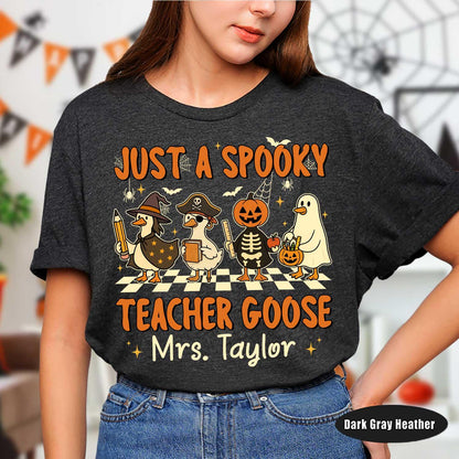 Custom Teacher Halloween Shirt, Spooky Teacher Goose, Trick Or Teach, Spooky Teacher Shirt, Teacher Pumpkin Ghost, Teacher Halloween Gift