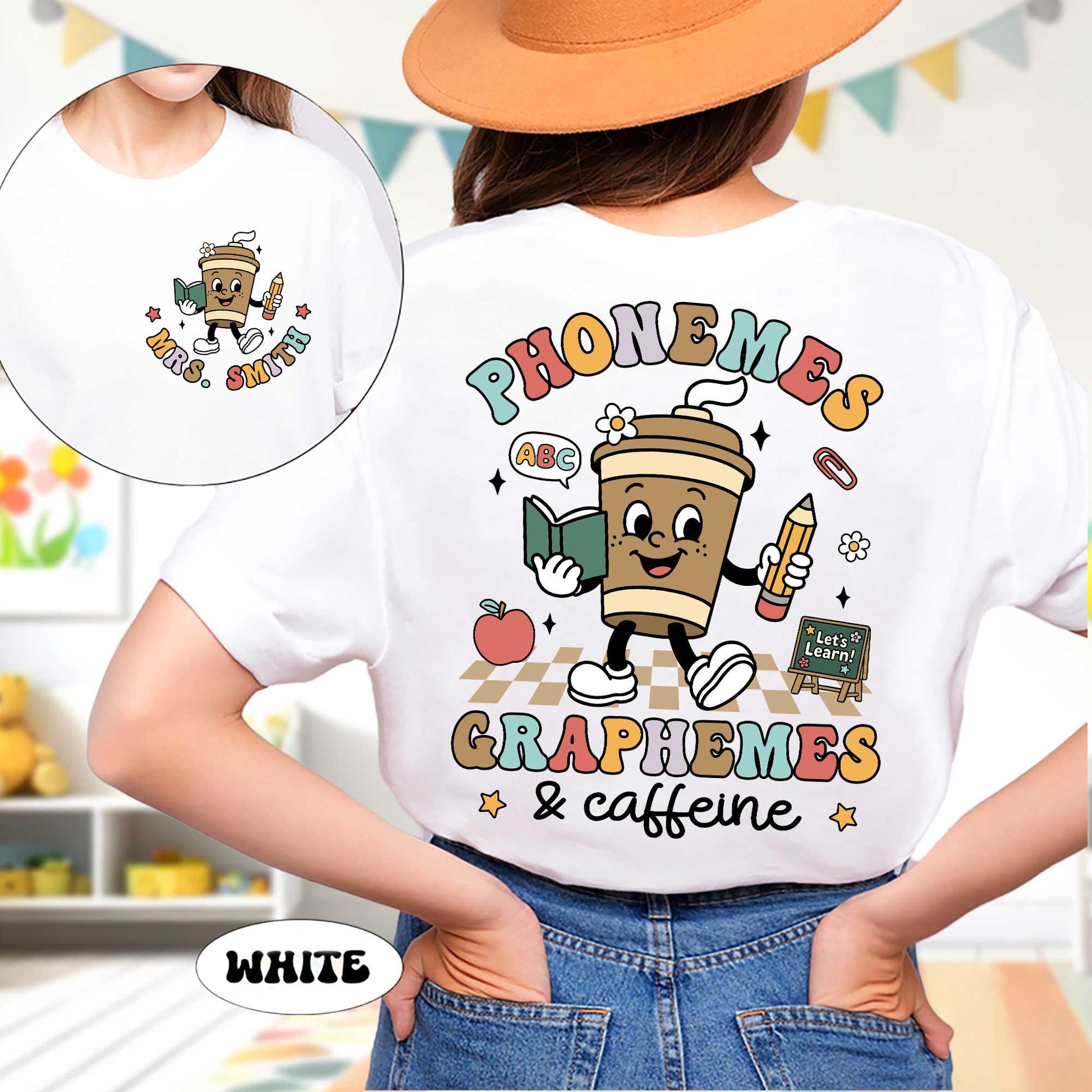 Phonemes Graphemes Caffeine Shirt, Custom Teacher Shirt, Reading Shirt, Coffee Lover Shirt, Back To School Shirt, Teacher Appreciation Gift