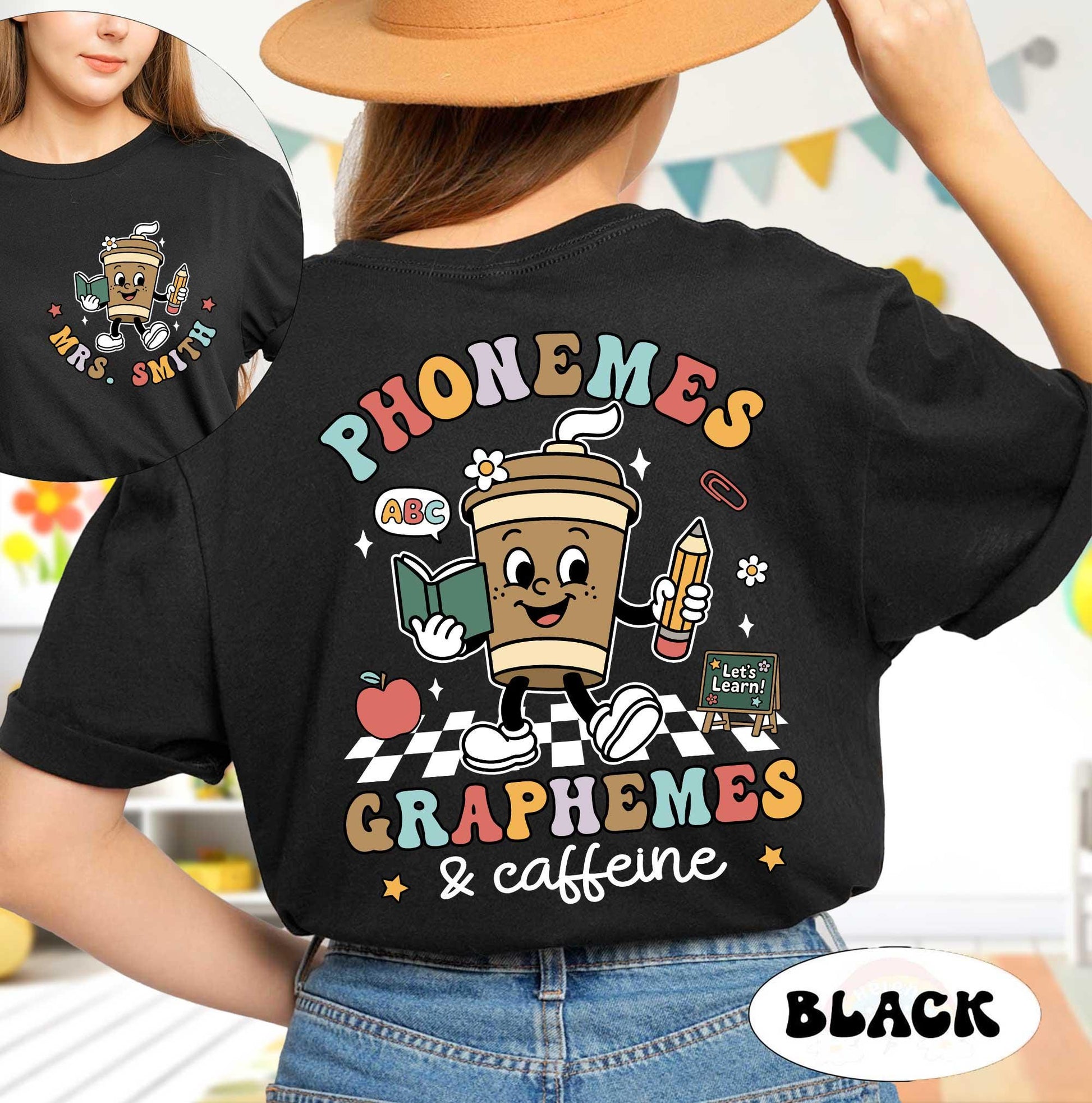 Phonemes Graphemes Caffeine Shirt, Custom Teacher Shirt, Reading Shirt, Coffee Lover Shirt, Back To School Shirt, Teacher Appreciation Gift