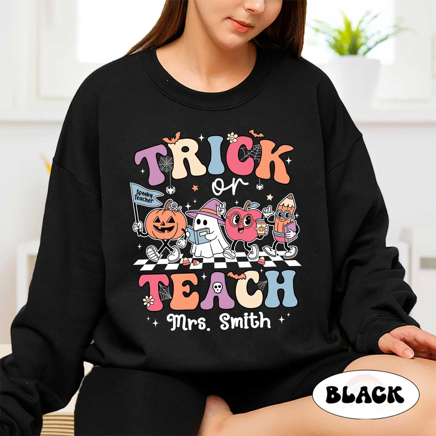 Custom Teacher Halloween Shirt, Trick Or Teach Shirt, Spooky Teacher Shirt, Teacher Pumpkin Shirt, Teacher Halloween Gift, Teacher Ghost Tee