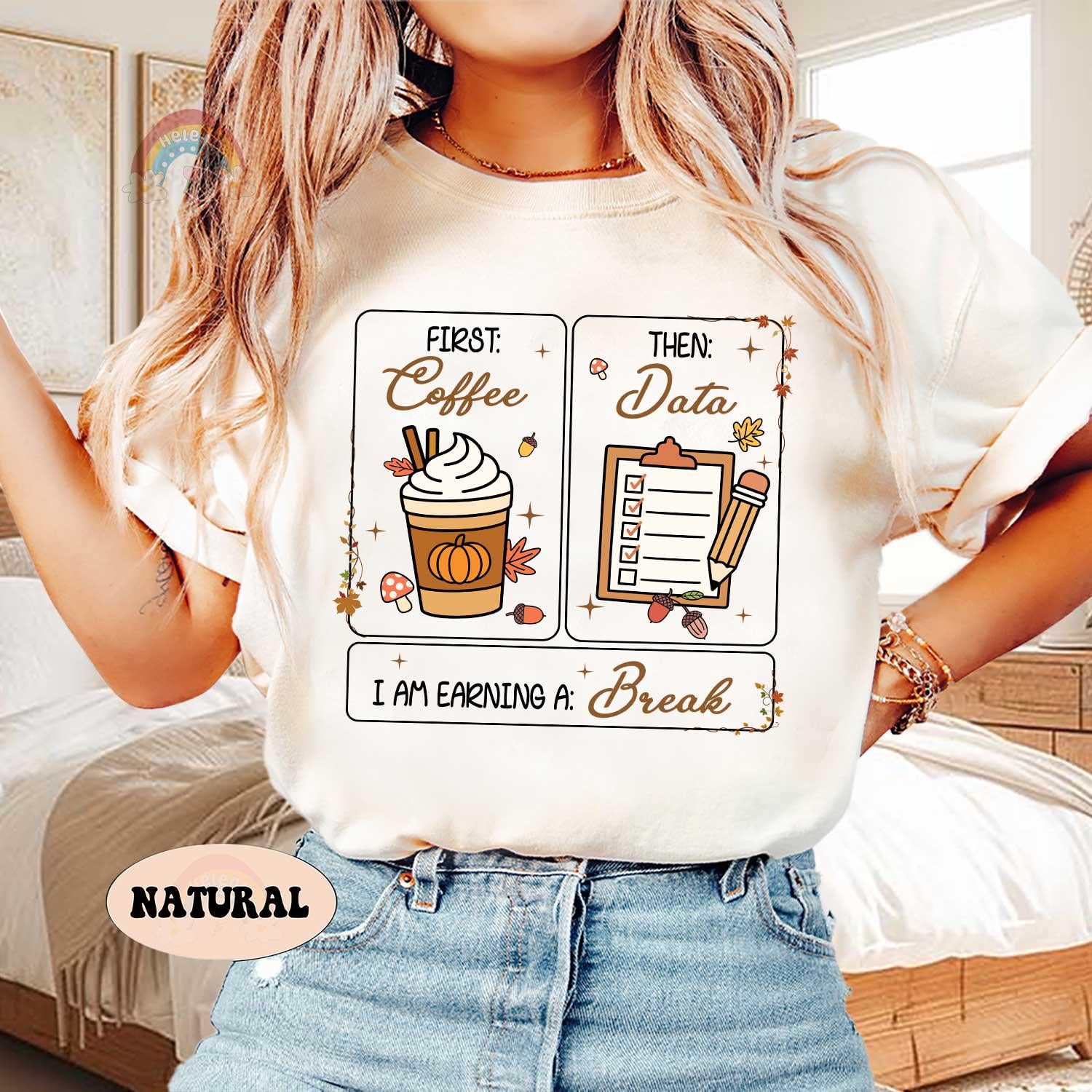 Special Education Teacher Shirt, First Coffee Then Data Pumpkin Sweatshirt, Teacher Fall Shirt, SPED Teacher Fall Gift, Psychologist Shirt