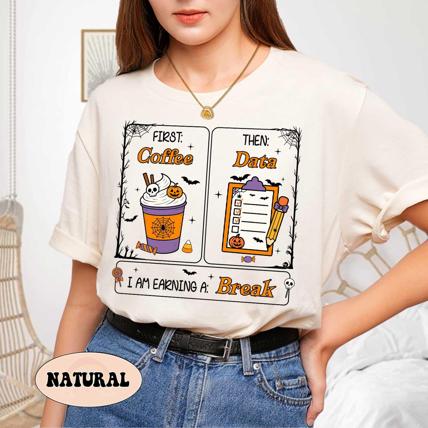 Special Education Teacher Shirt, First Coffee Then Data, Teacher Halloween Shirt, Spooky Teacher Shirt, SPED Teacher Gift, Trick Or Teach