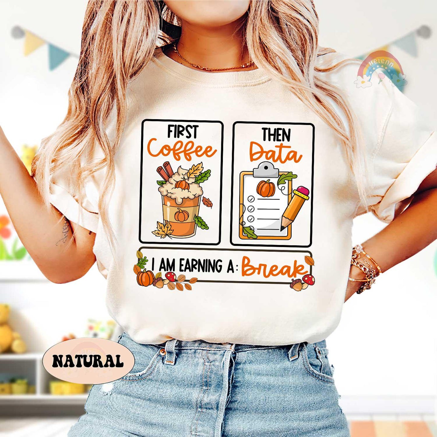 Teacher Fall Shirt, Special Education Teacher Shirt, First Coffee Then Data Pumpkin Sweatshirt, SPED Teacher Fall Gift, Psychologist Shirt