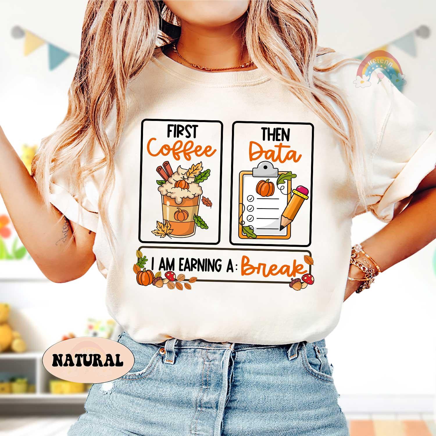 Teacher Fall Shirt, Special Education Teacher Shirt, First Coffee Then Data Pumpkin Sweatshirt, SPED Teacher Fall Gift, Psychologist Shirt