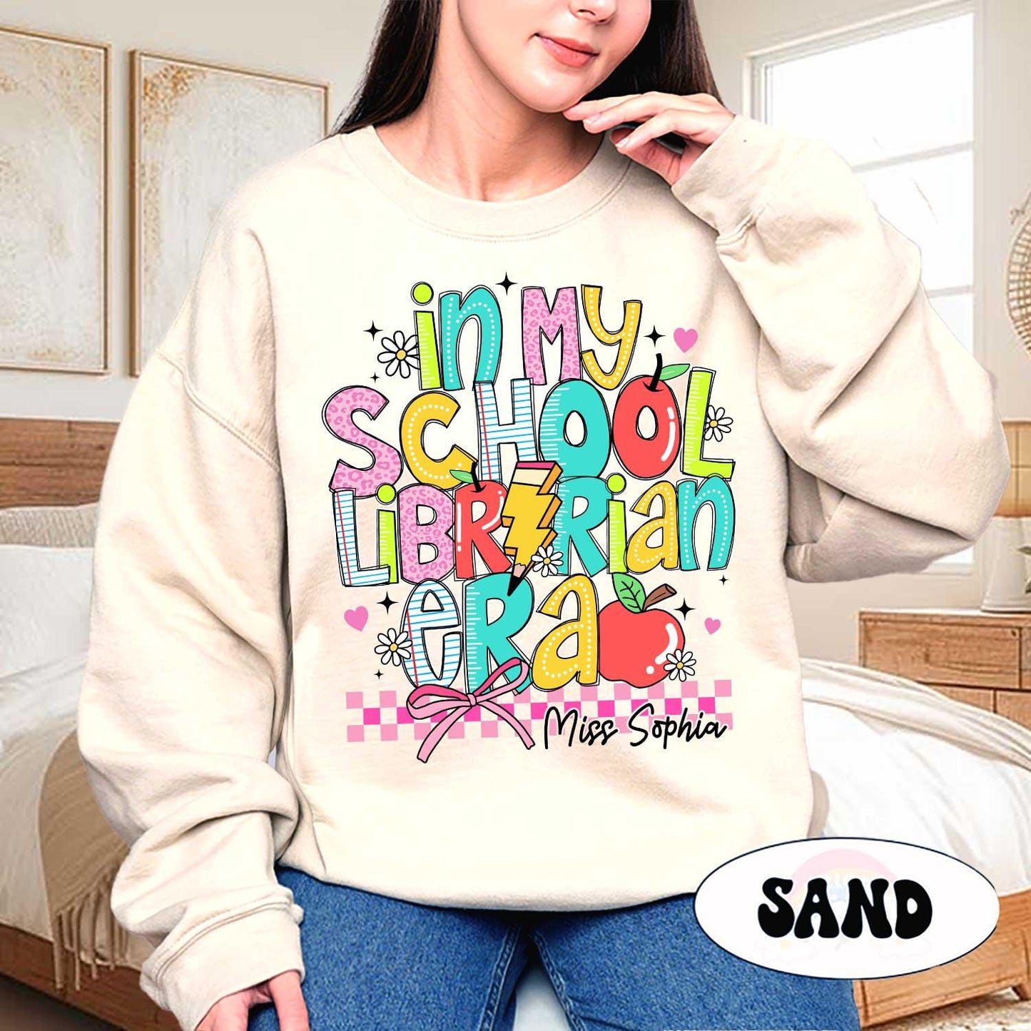 Librarian Shirt, In My School Librarian Era, Custom Librarian Name Shirt, Retro Teacher Era Shirt, Back To School, Teacher Appreciation Gift