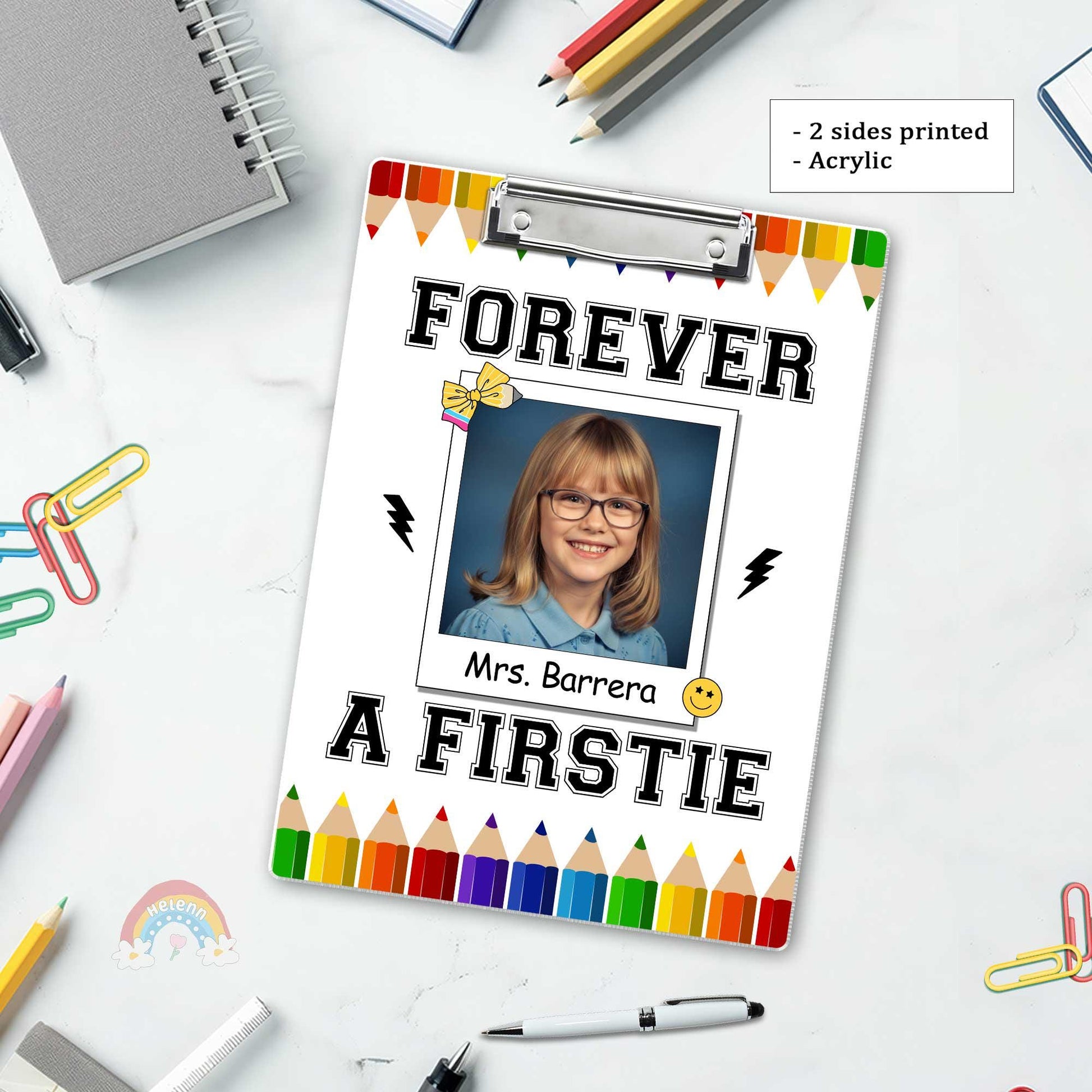 Custom Teacher Clipboard With Name Forever A Firstie, Personalized Teacher Gift, Back To School, Christmas Gift, Teacher Appreciation Gifts