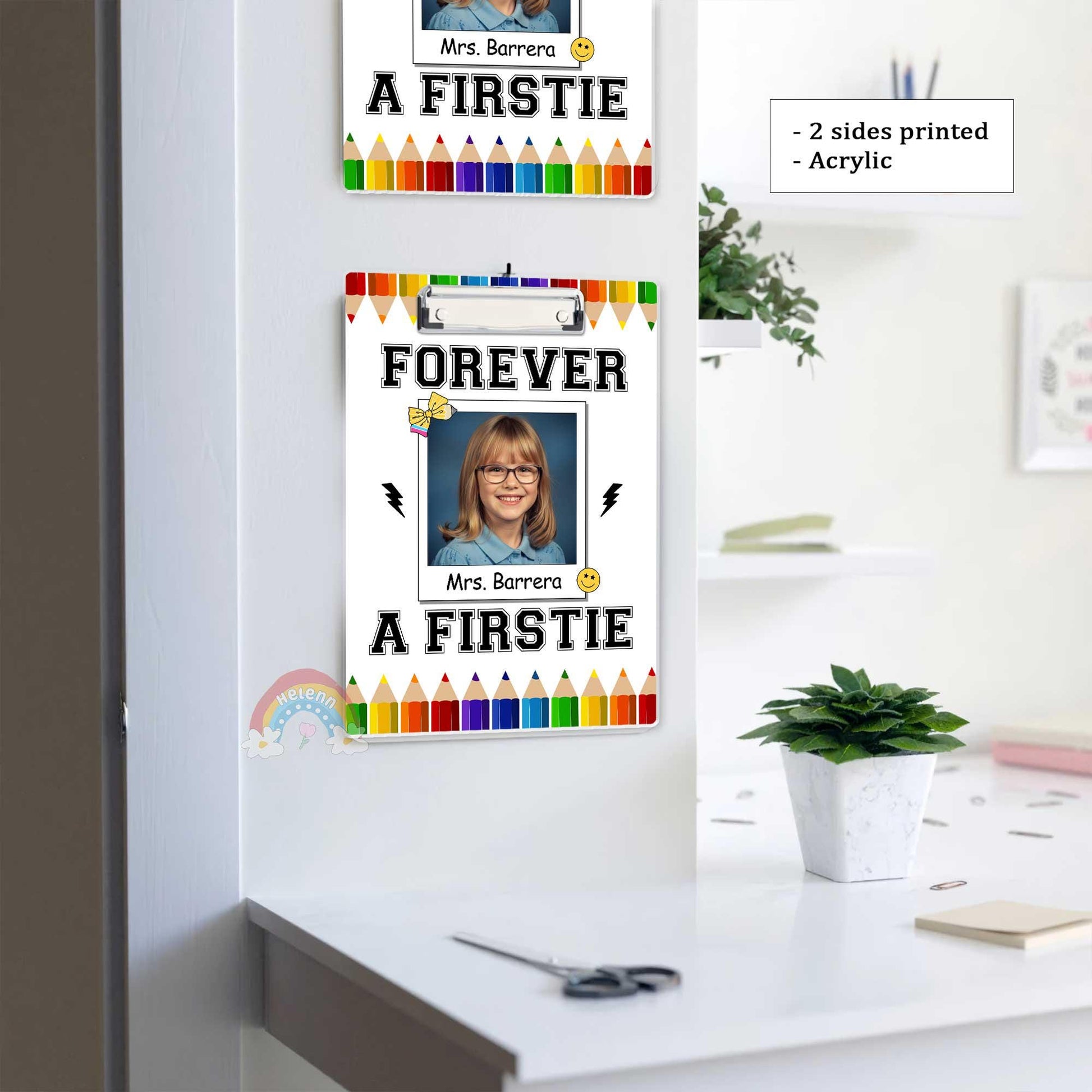 Custom Teacher Clipboard With Name Forever A Firstie, Personalized Teacher Gift, Back To School, Christmas Gift, Teacher Appreciation Gifts