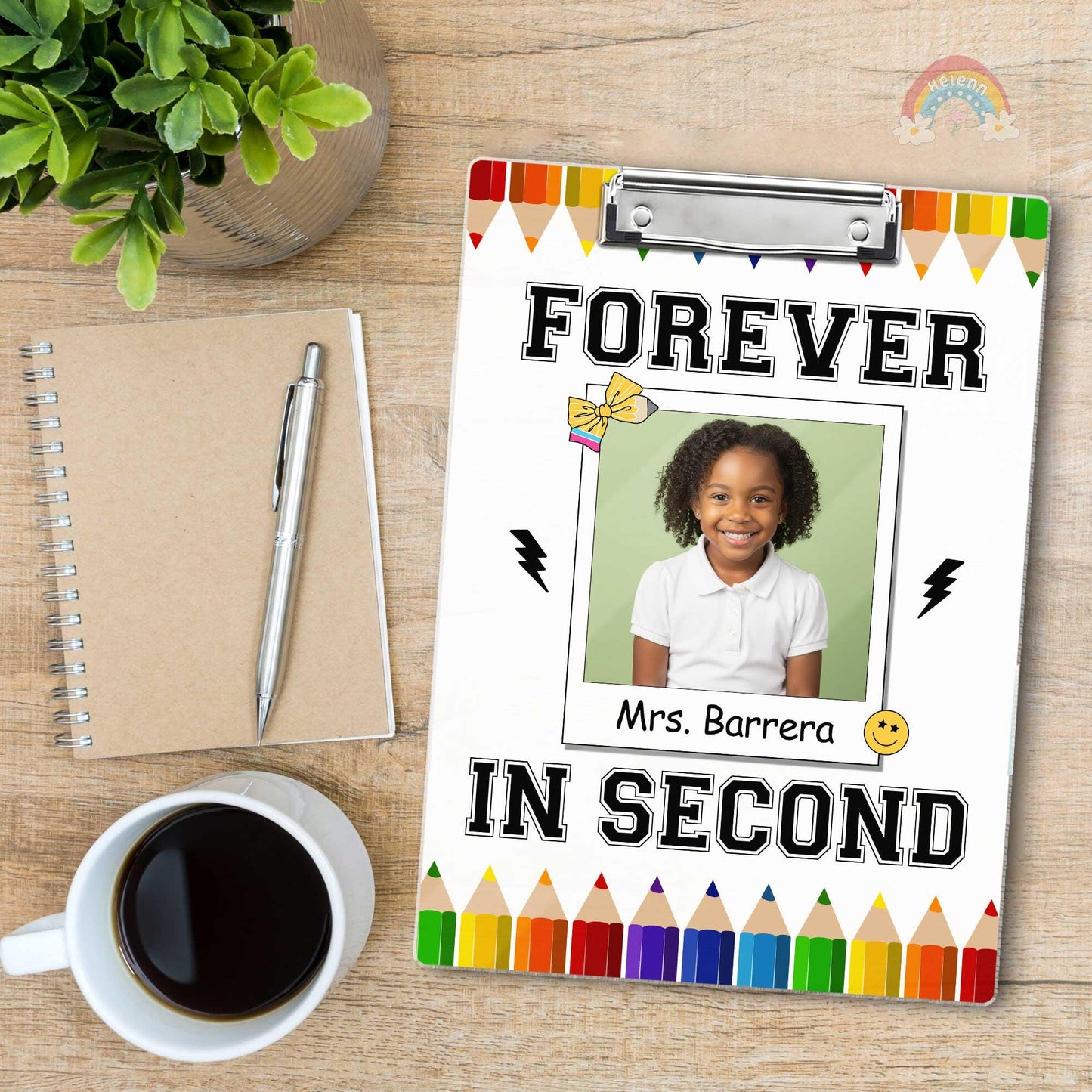 Custom Teacher Clipboard With Name Forever A Firstie, Personalized Teacher Gift, Back To School, Christmas Gift, Teacher Appreciation Gifts