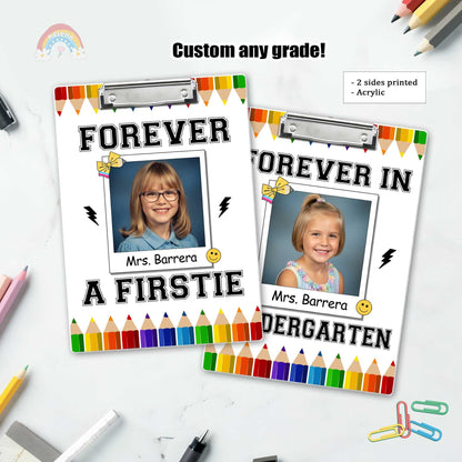 Custom Teacher Clipboard With Name Forever A Firstie, Personalized Teacher Gift, Back To School, Christmas Gift, Teacher Appreciation Gifts