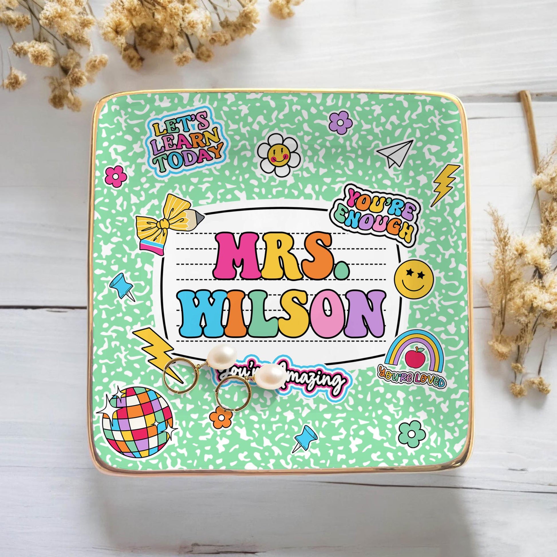 Teacher Appreciation Gift, Custom Jewelry Dish Teacher Gift, Gifts for Teachers, End of Year Gift, Thank You Teacher Gifts, Christmas Gifts