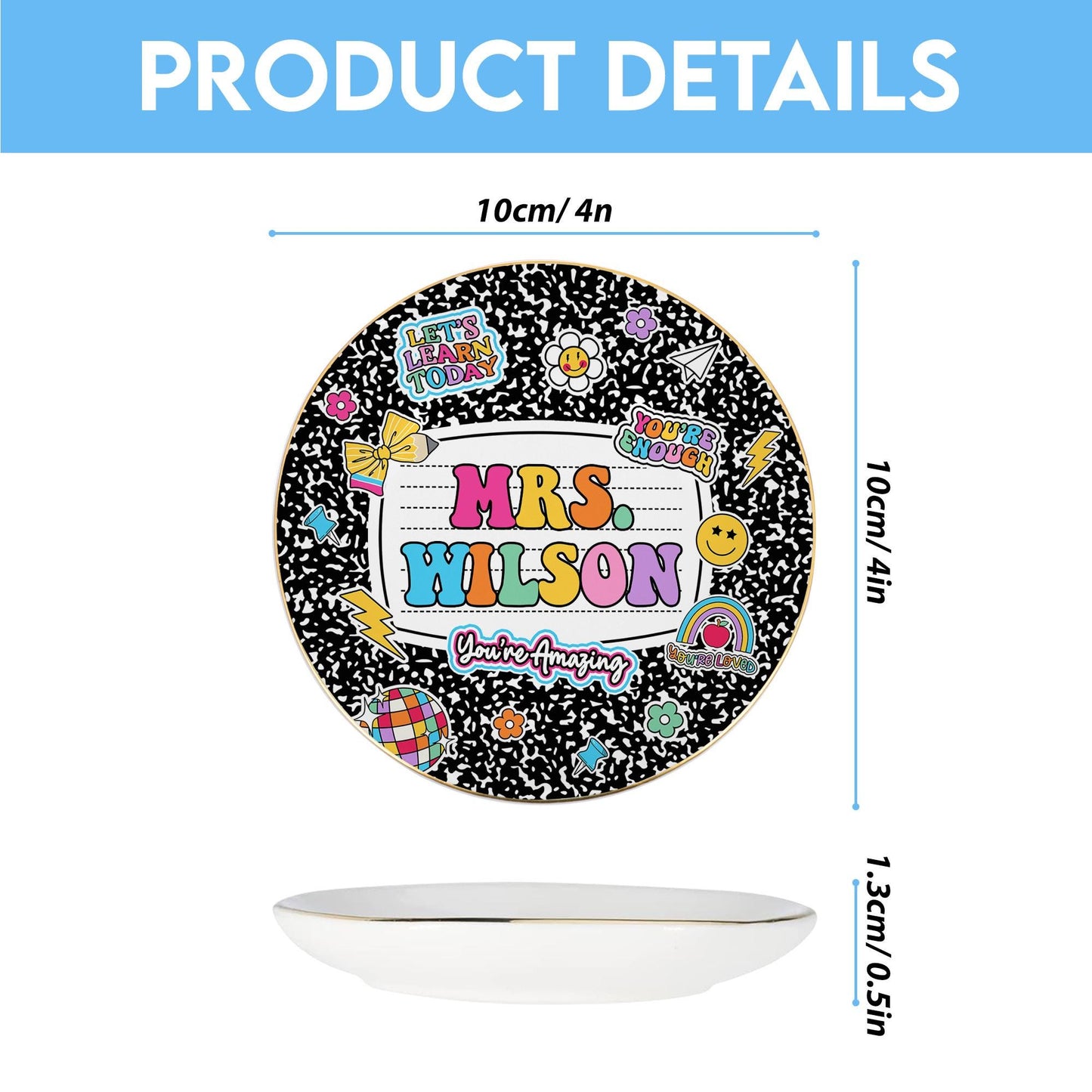 Teacher Appreciation Gift, Custom Jewelry Dish Teacher Gift, Gifts for Teachers, End of Year Gift, Thank You Teacher Gifts, Christmas Gifts