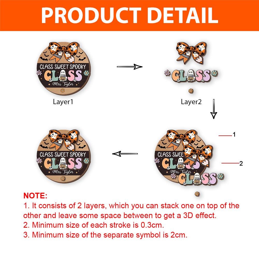 Custom Teacher Door Hanger Halloween Teacher Wooden Door Sign Classroom, Teacher Gift, Spooky Teacher Trick Or Teach, Teacher Halloween Gift