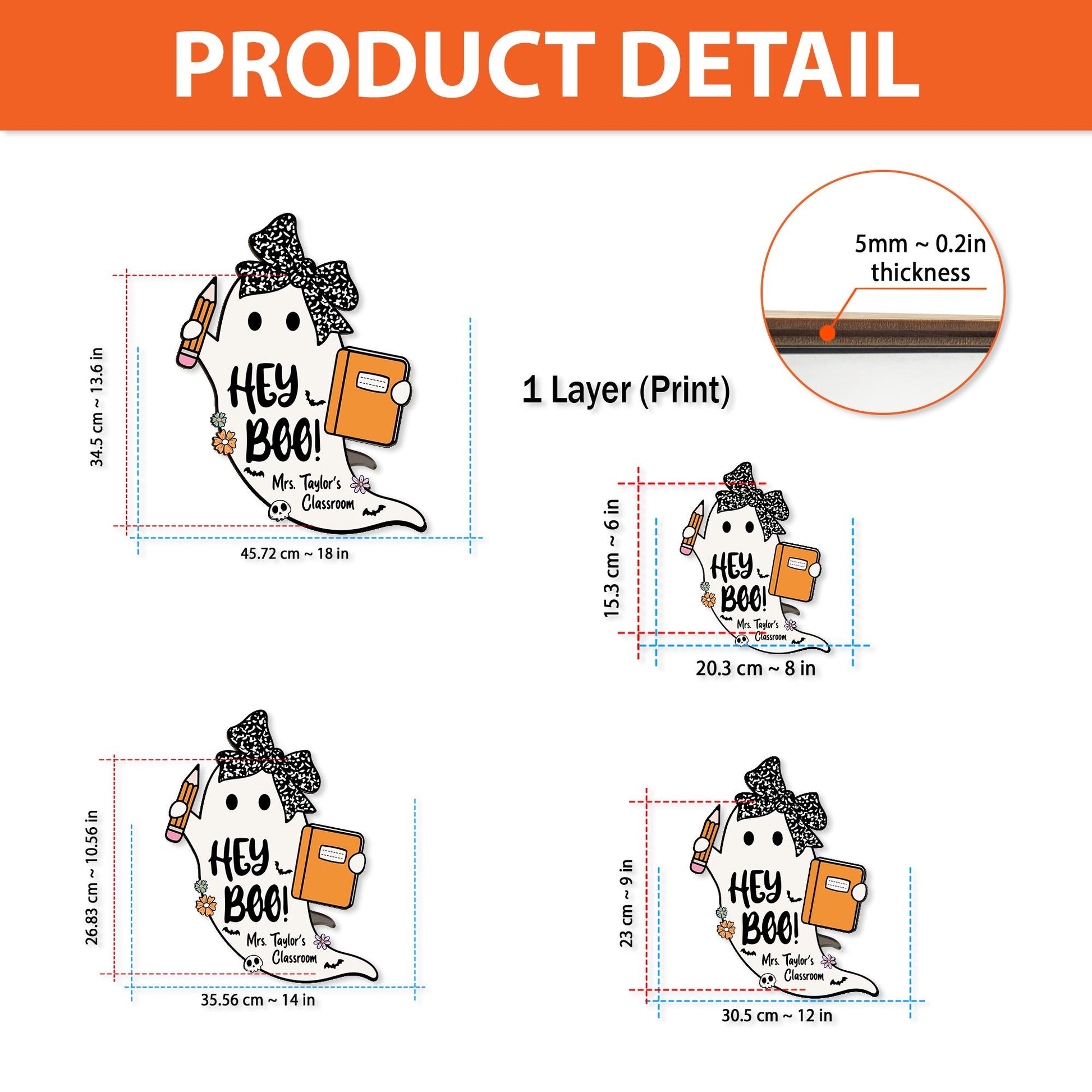 Ghost Teacher Door Hanger Halloween Decoration, Ghost Teacher Spooktacular, Custom Wooden Classroom Door Sign, Teacher Halloween Gifts