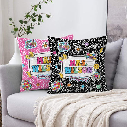 Personalized Teacher Pillow Composition Book, Teacher Gift, Teacher Pillow Case With Name, Teacher Appreciation Gift, Teacher Christmas Gift