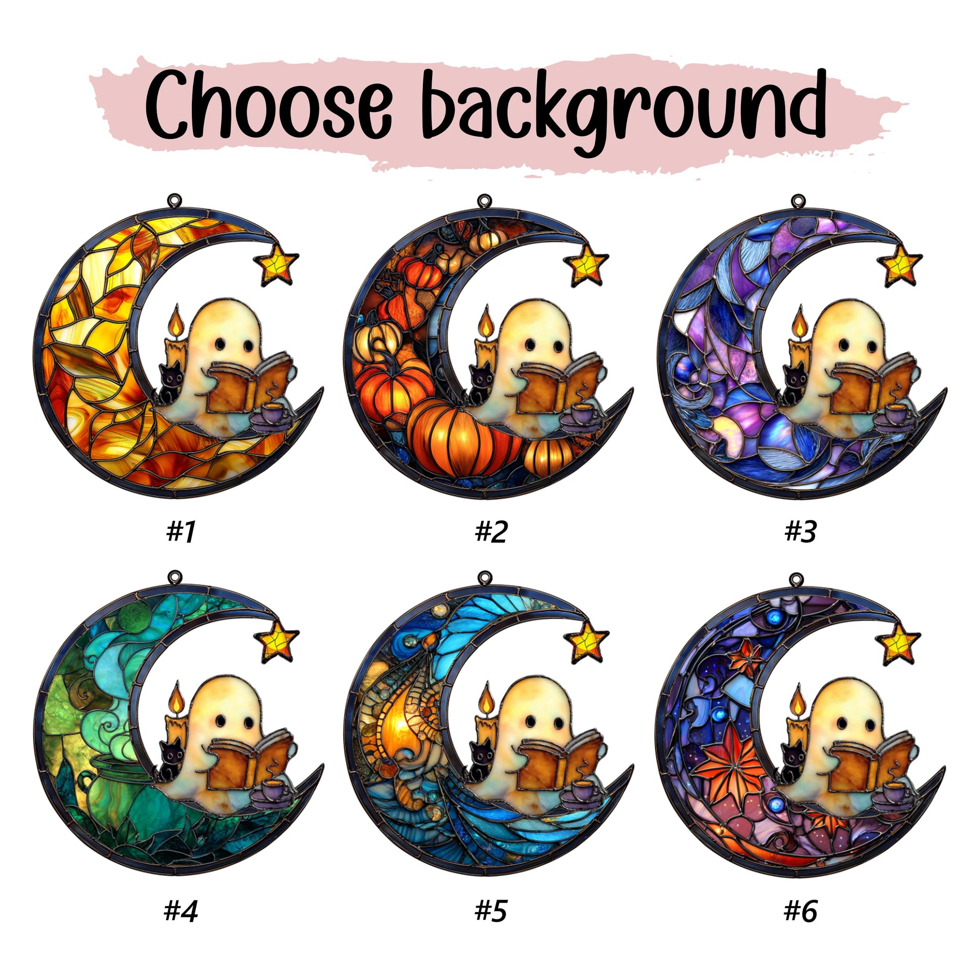 Cute Ghost Reading Book Halloween Suncatcher, Halloween Suncatcher ACRYLIC Window Hanging, Teacher Book Gift, Librarian Gift Book Lover Gift