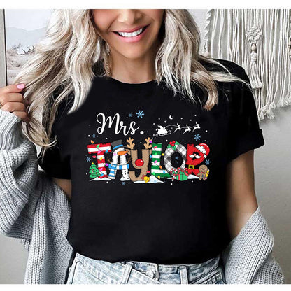 Personalized Teacher Christmas Shirt, Christmas Teacher Sweatshirt, Custom Teacher Gift, Merry Christmas Teacher, Teacher Christmas Gifts