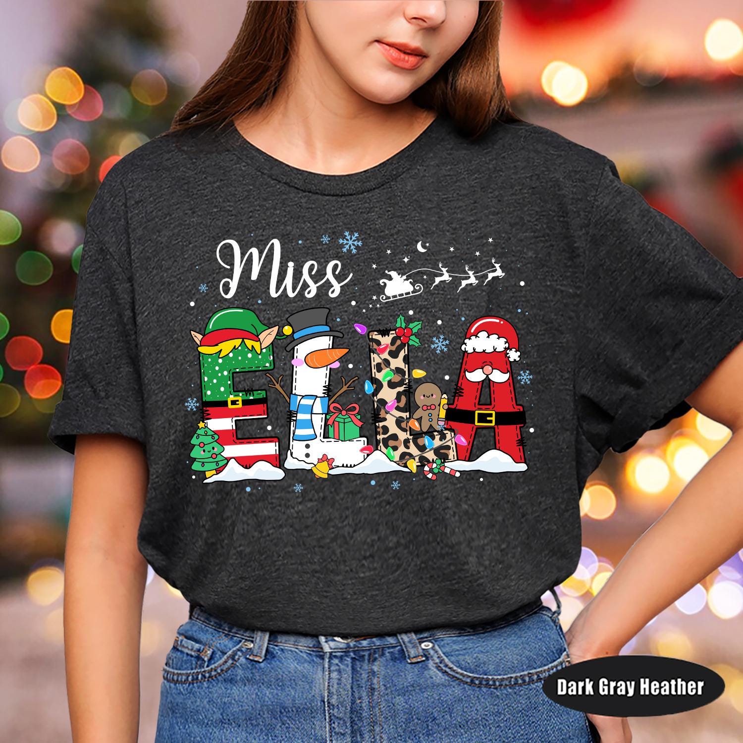 Personalized Teacher Christmas Shirt, Christmas Teacher Sweatshirt, Custom Teacher Gift, Merry Christmas Teacher, Teacher Christmas Gifts