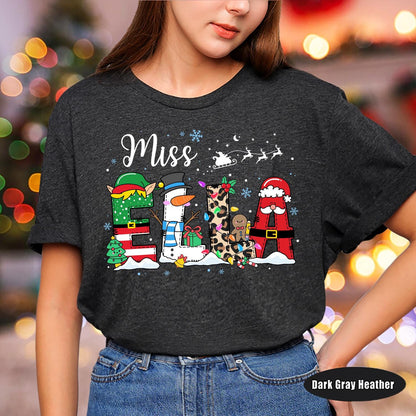 Personalized Teacher Christmas Shirt, Christmas Teacher Sweatshirt, Custom Teacher Gift, Merry Christmas Teacher, Teacher Christmas Gifts