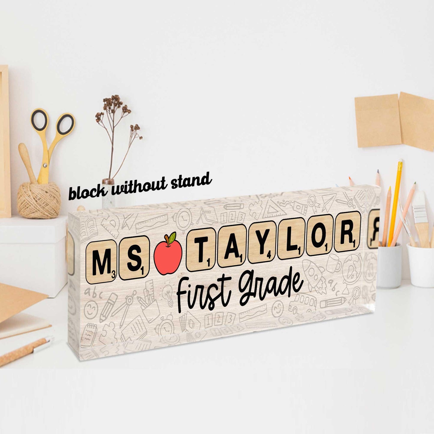 Custom Teacher Acrylic Name Plate Teacher Sign, Teacher Name Acrylic Desk Plaque, Teacher Appreciation Gift, Teacher Gift, Back To School