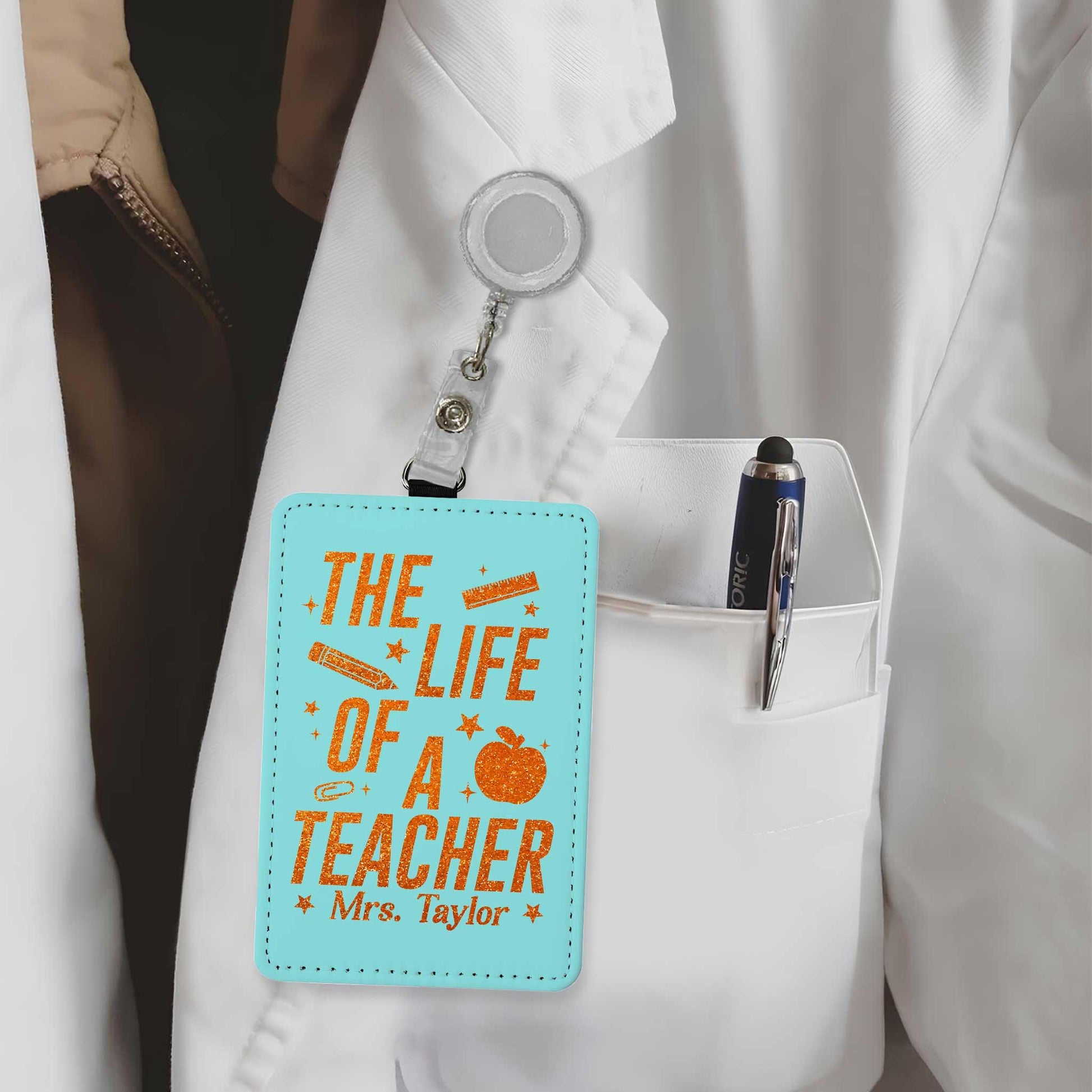 Personalized Teacher ID Badge Holder, The Life of A Teacher Badge Holder, Funny Teacher Showgirl, Teacher Appreciation Gift, Back To School