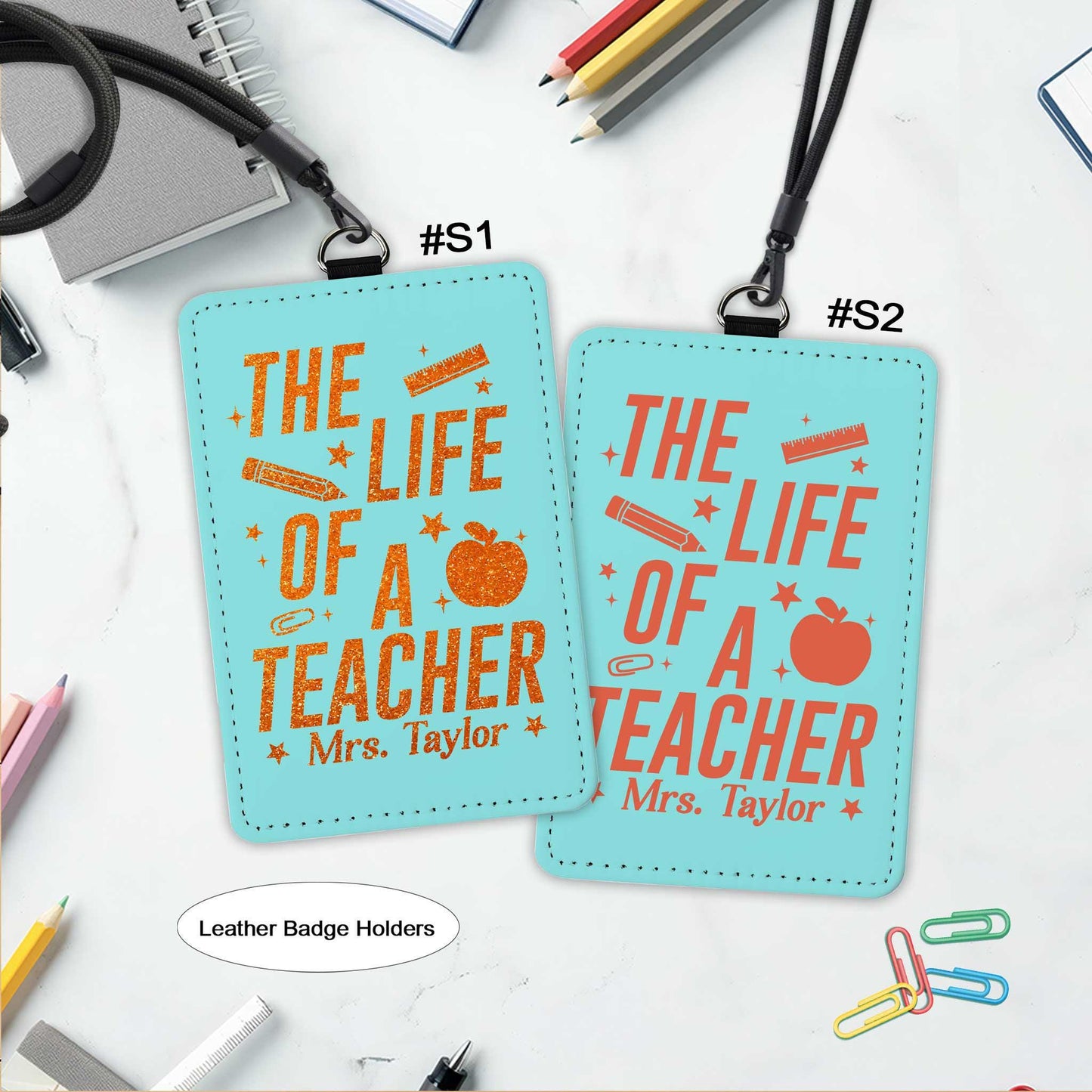 Personalized Teacher ID Badge Holder, The Life of A Teacher Badge Holder, Funny Teacher Showgirl, Teacher Appreciation Gift, Back To School