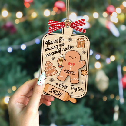 Personalized Teacher Ornament Teach Smart Cookies Teacher Christmas Ornament Teacher Gift, Teacher Appreciation Gift, Teacher Christmas Gift