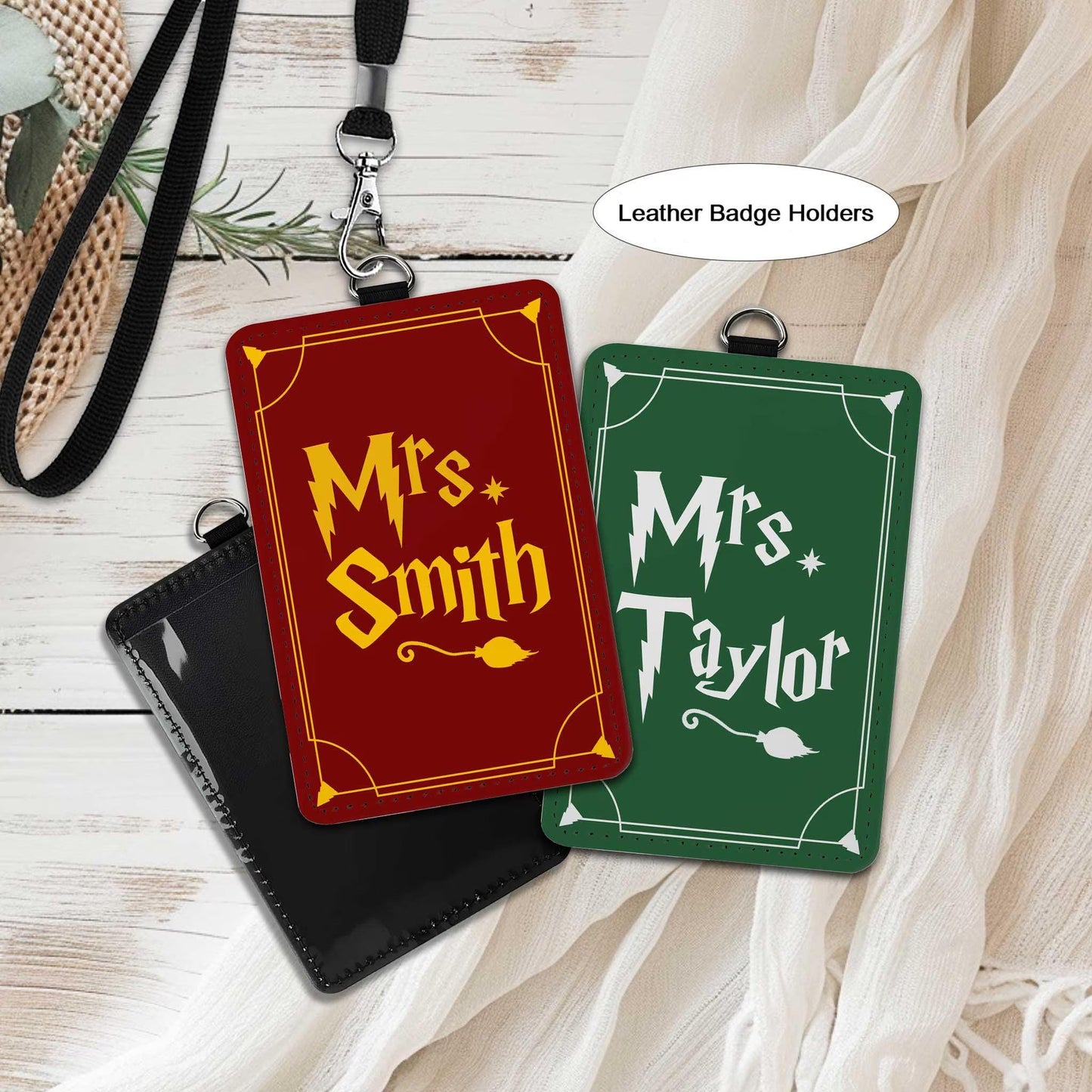 Teacher ID Badge Holder, Teacher Wizard Custom Name Personalized ID Holder, Teacher Gifts, Teacher Appreciation Gift, Back To School Gift